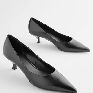 Shiny Black Forever Comfort® Kitten Heel Court Shoes